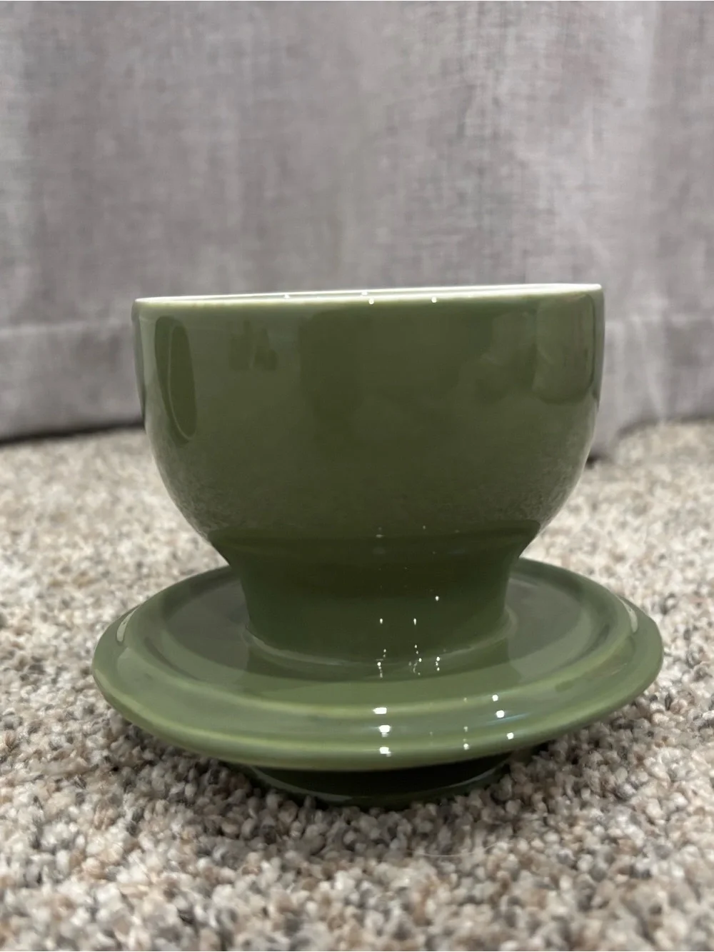 Dowan Porcelain Butter Crock, Butter Keeper W/Water Line French Butter Dish